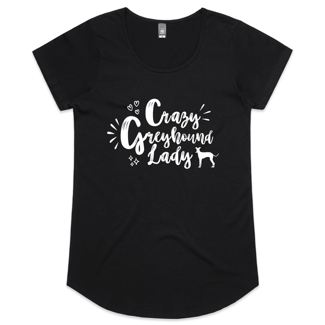 Crazy Greyhound Lady Graphic - Women's Scoop Neck T-Shirt