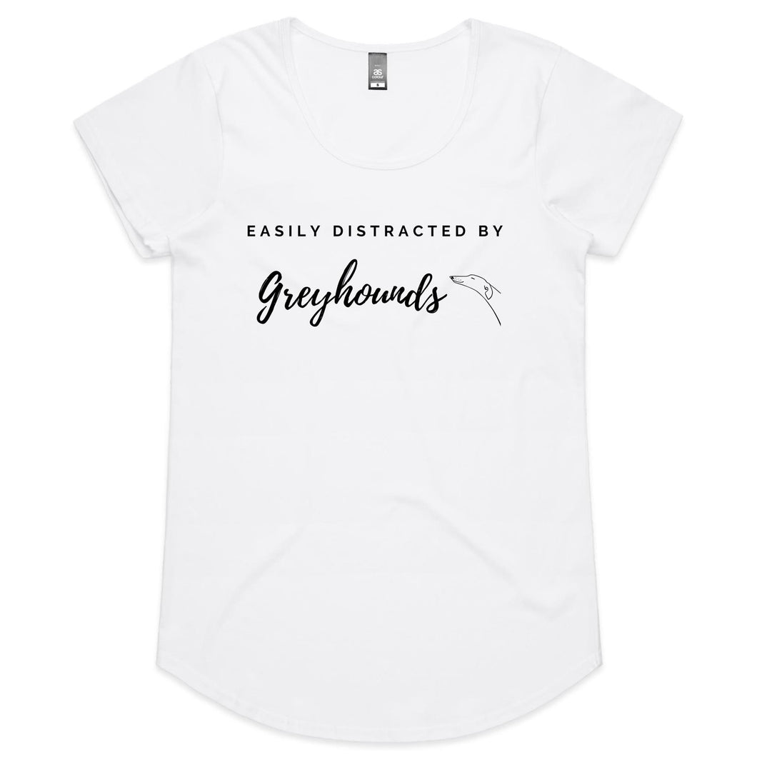 Easily Distracted By Greyhounds - Women's Scoop Neck T-Shirt