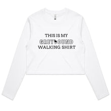 Load image into Gallery viewer, This Is My Greyhound Walking Shirt - Women&#39;s Long Sleeve Crop T-Shirt
