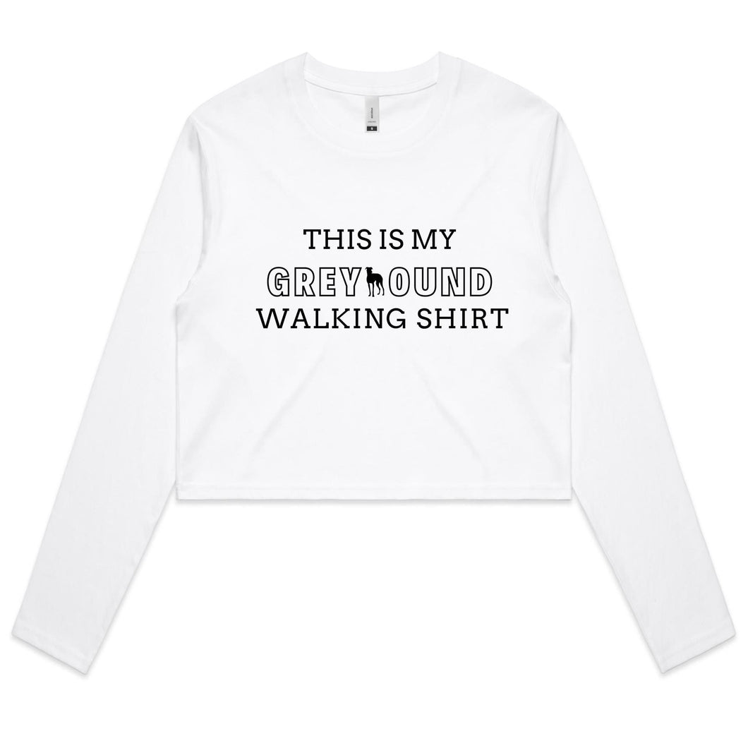 This Is My Greyhound Walking Shirt - Women's Long Sleeve Crop T-Shirt