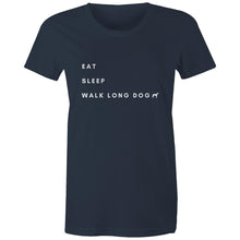 Load image into Gallery viewer, Eat Sleep Walk Long Dog - Women&#39;s Classic T-Shirt
