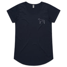 Load image into Gallery viewer, Minimalist Greyhound Outline - Women&#39;s Scoop Neck T-Shirt
