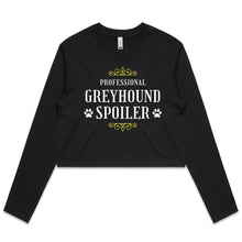 Load image into Gallery viewer, Professional Greyhound Spoiler - Women&#39;s Long Sleeve Crop T-Shirt
