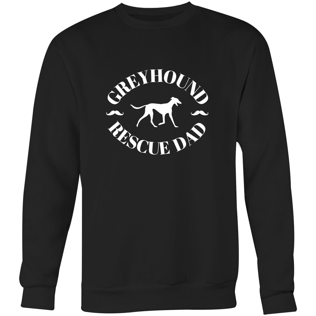 Greyhound Rescue Dad Moustache - Men's Crew Sweatshirt