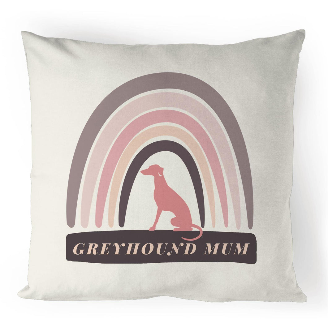 Rainbow Greyhound Mum - 100% Linen Cushion Cover