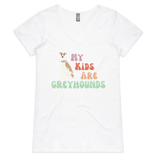 Load image into Gallery viewer, My Kids Are Greyhounds - Women&#39;s V-Neck T-Shirt
