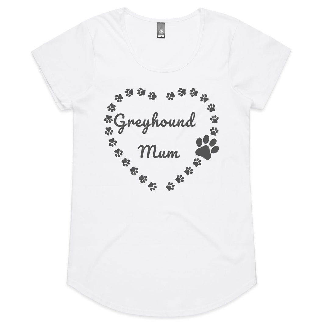 Greyhound Mum Heart Frame -  Women's Scoop Neck T-Shirt