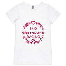 Load image into Gallery viewer, End Greyhound Racing - Women&#39;s V-Neck T-Shirt
