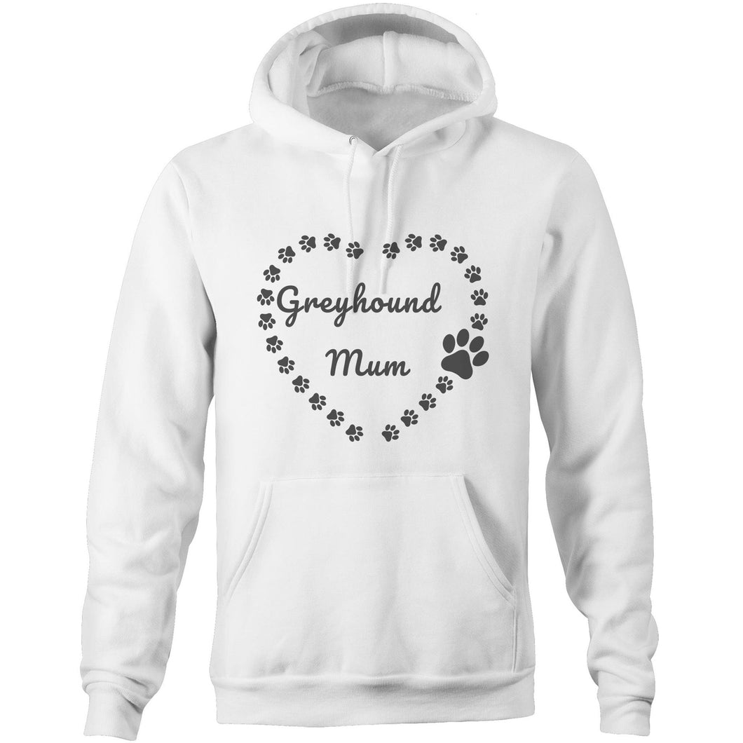 Greyhound Mum Heart Frame - Pocket Hoodie Sweatshirt