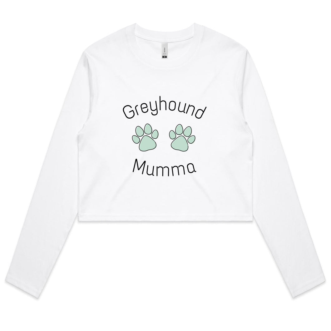 Greyhound Mumma - Women's Long Sleeve Crop T-Shirt