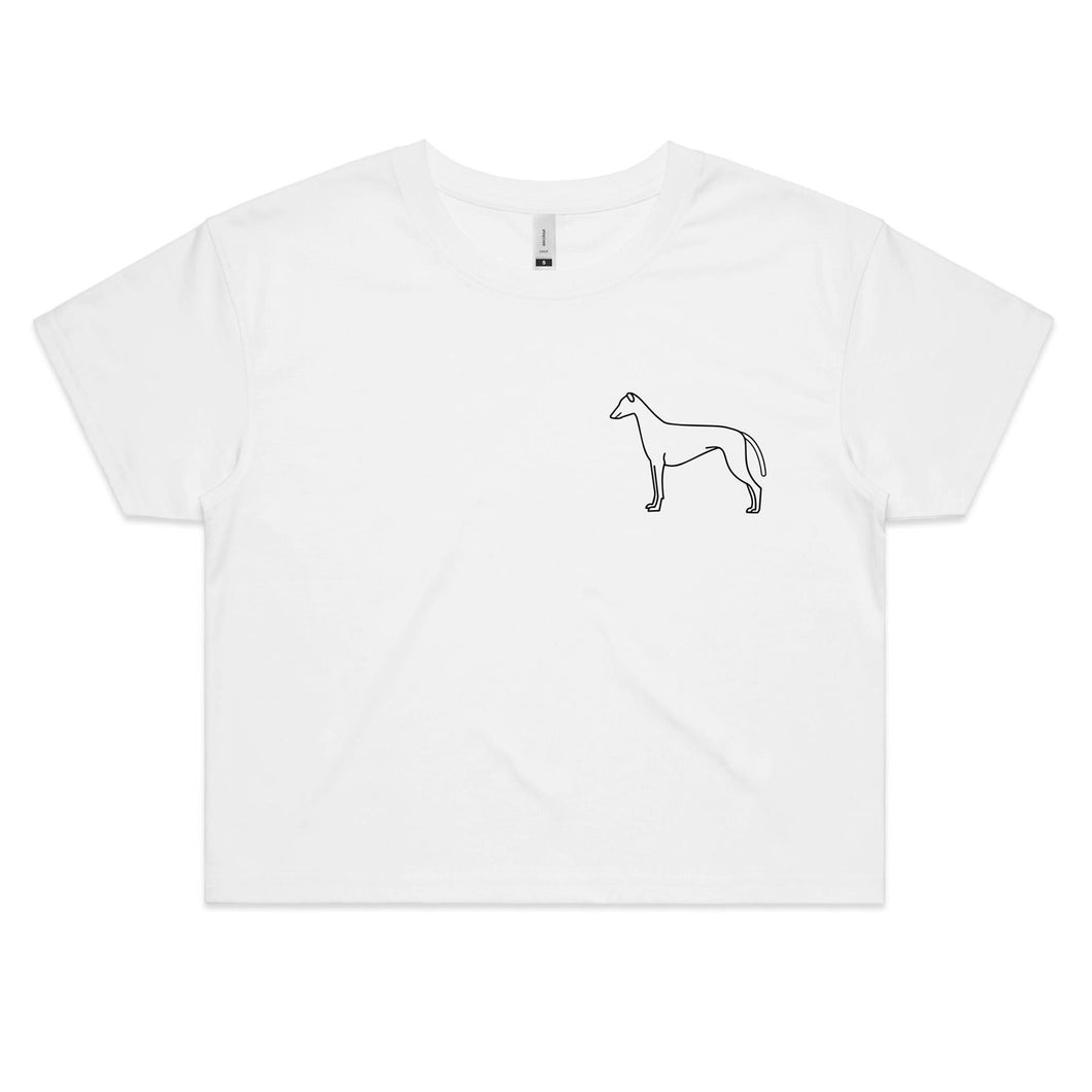 Minimalist Greyhound Outline -  Women's Crop T-Shirt