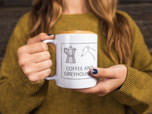 Load image into Gallery viewer, Coffee and Greyhounds White Glossy Mug
