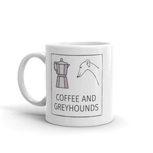 Load image into Gallery viewer, Coffee and Greyhounds White Glossy Mug
