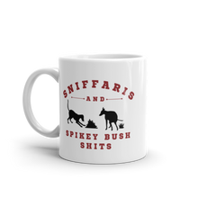 Load image into Gallery viewer, Sniffaris and Spikey Bush Shits - White Glossy Mug
