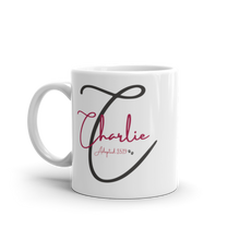 Load image into Gallery viewer, Name Adopted Date - Personalised White Glossy Mug
