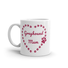 Load image into Gallery viewer, Greyhound Mum Heart Frame - White Glossy Mug
