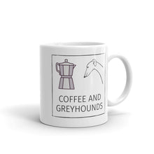 Load image into Gallery viewer, Coffee and Greyhounds White Glossy Mug
