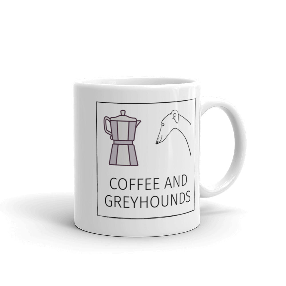 Coffee and Greyhounds White Glossy Mug