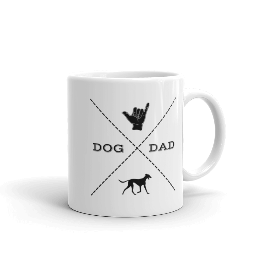 Dog Dad White Glossy Mug