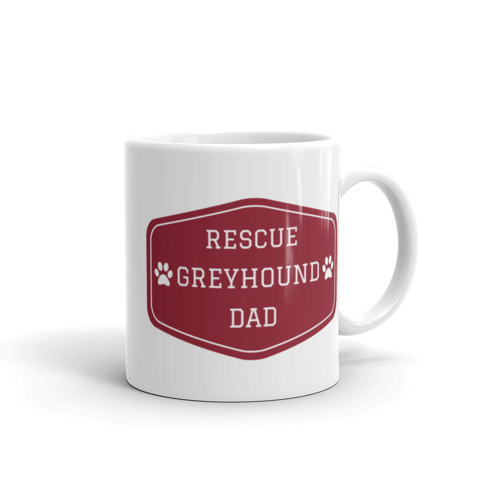 Rescue Greyhound Dad White Glossy Mug