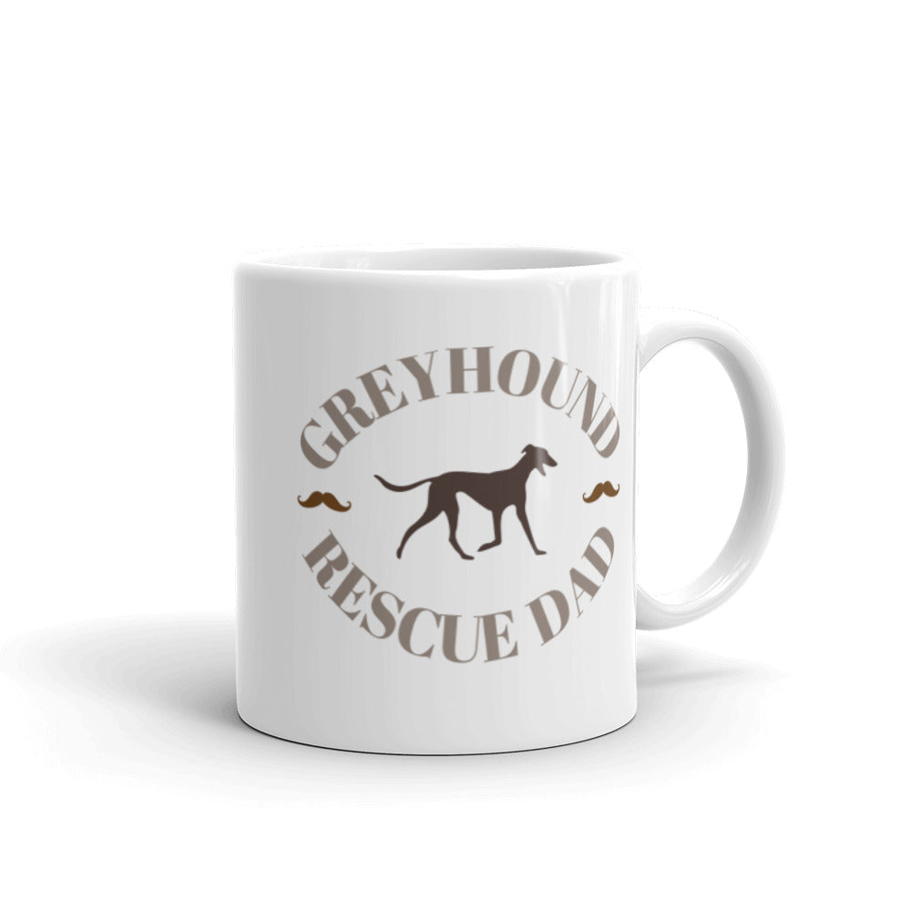 Greyhound Rescue Dad White Glossy Mug