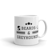 Load image into Gallery viewer, Beards and Greyhounds - White Glossy Mug
