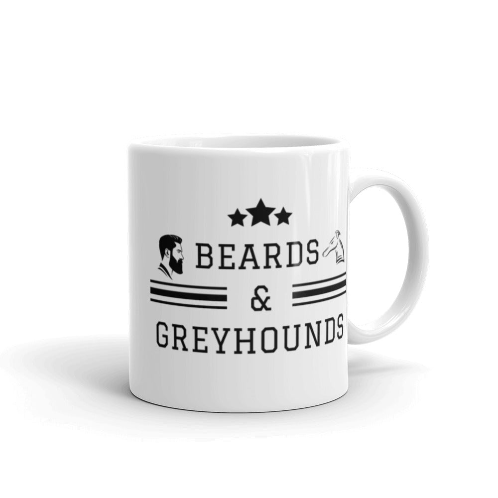 Beards and Greyhounds - White Glossy Mug