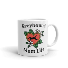 Load image into Gallery viewer, Greyhound Mum Life Tattoo - White Glossy Mug
