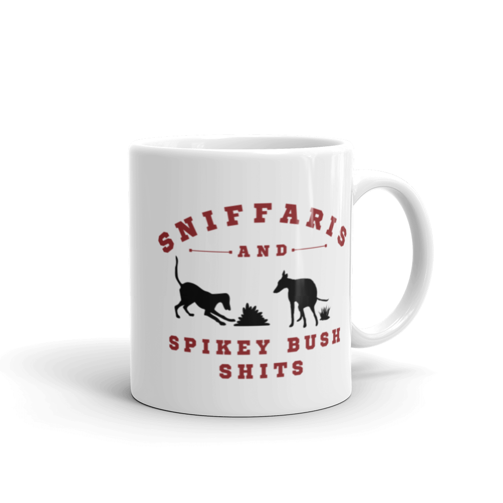 Sniffaris and Spikey Bush Shits - White Glossy Mug