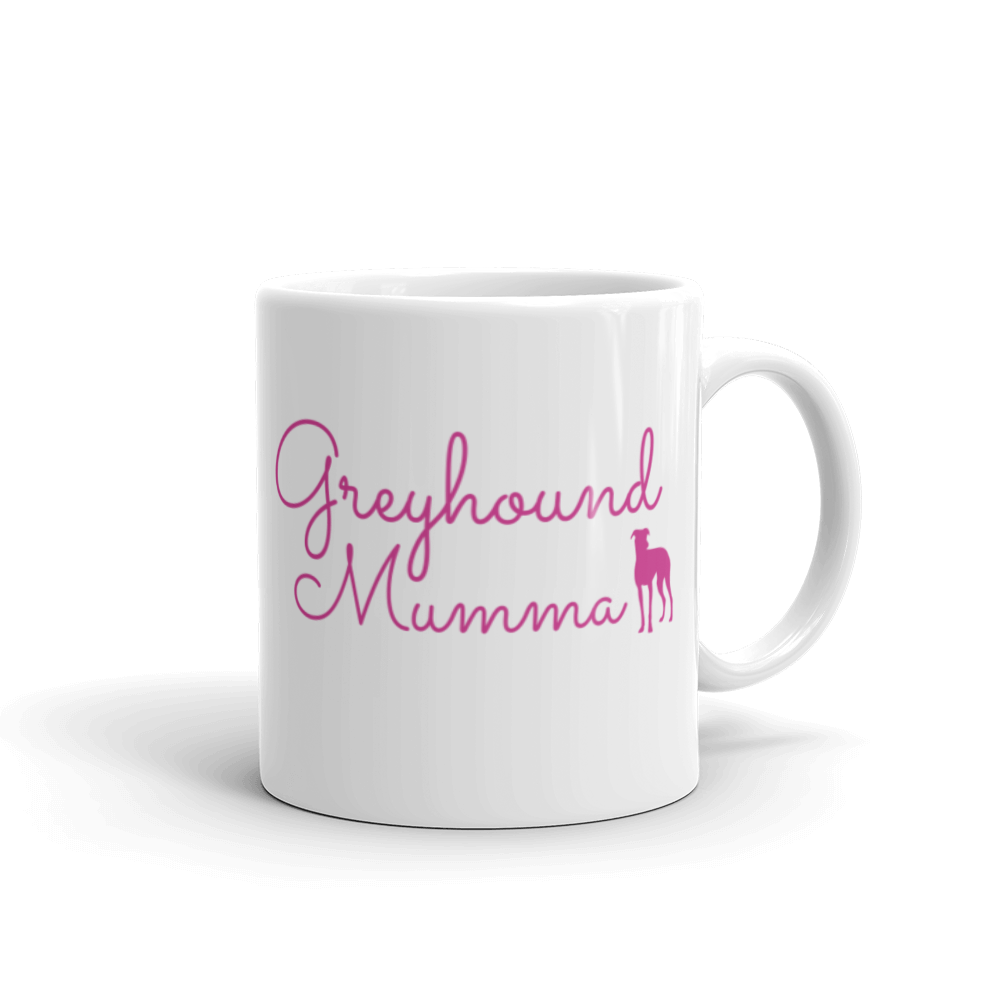 Greyhound Mumma Greyhound Silhouette - White Glossy Mug