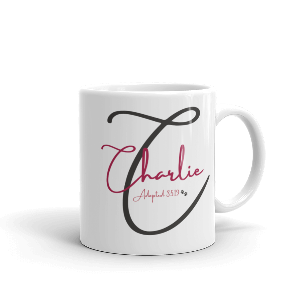 Name Adopted Date - Personalised White Glossy Mug