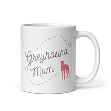 Load image into Gallery viewer, Greyhound Mum Pink Print - White Glossy Mug
